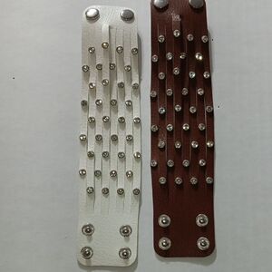 Paparazzi White and Brown Studded Bracelets